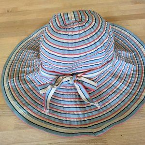 Large Brim Patriotic Ribbon Hat